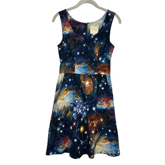 ModCloth Dresses & Skirts - ModCloth Sleeveless Solar System Fit and Flare Dress Size S Cotton Mini Space